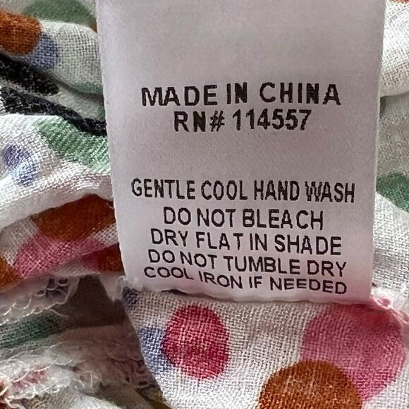 THML Ruffle Peplum Tank Top | M | Multicolor Dot Print | Boho Resort Summer - Picture 10 of 11